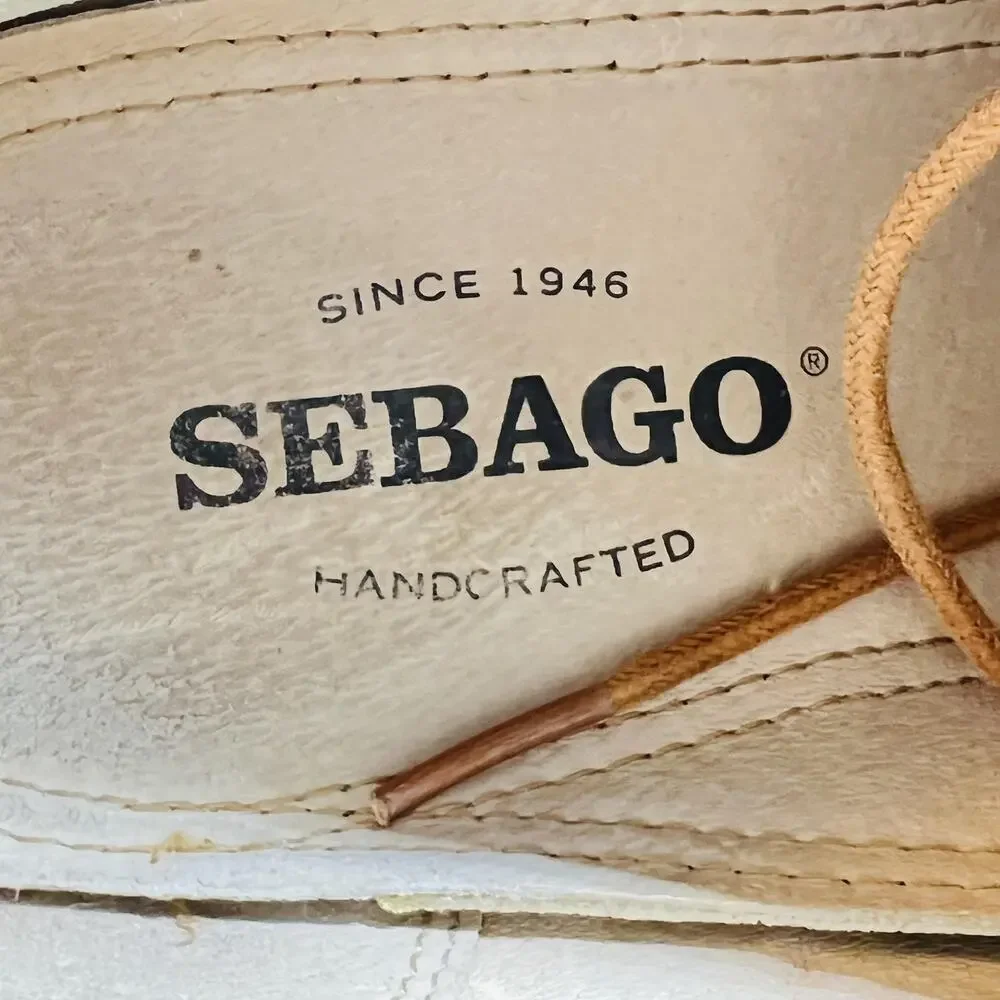Sebago Shoes Mens 10.5 Brown Leather Brattle Wingtip Oxford Lace Up Dress Brogue